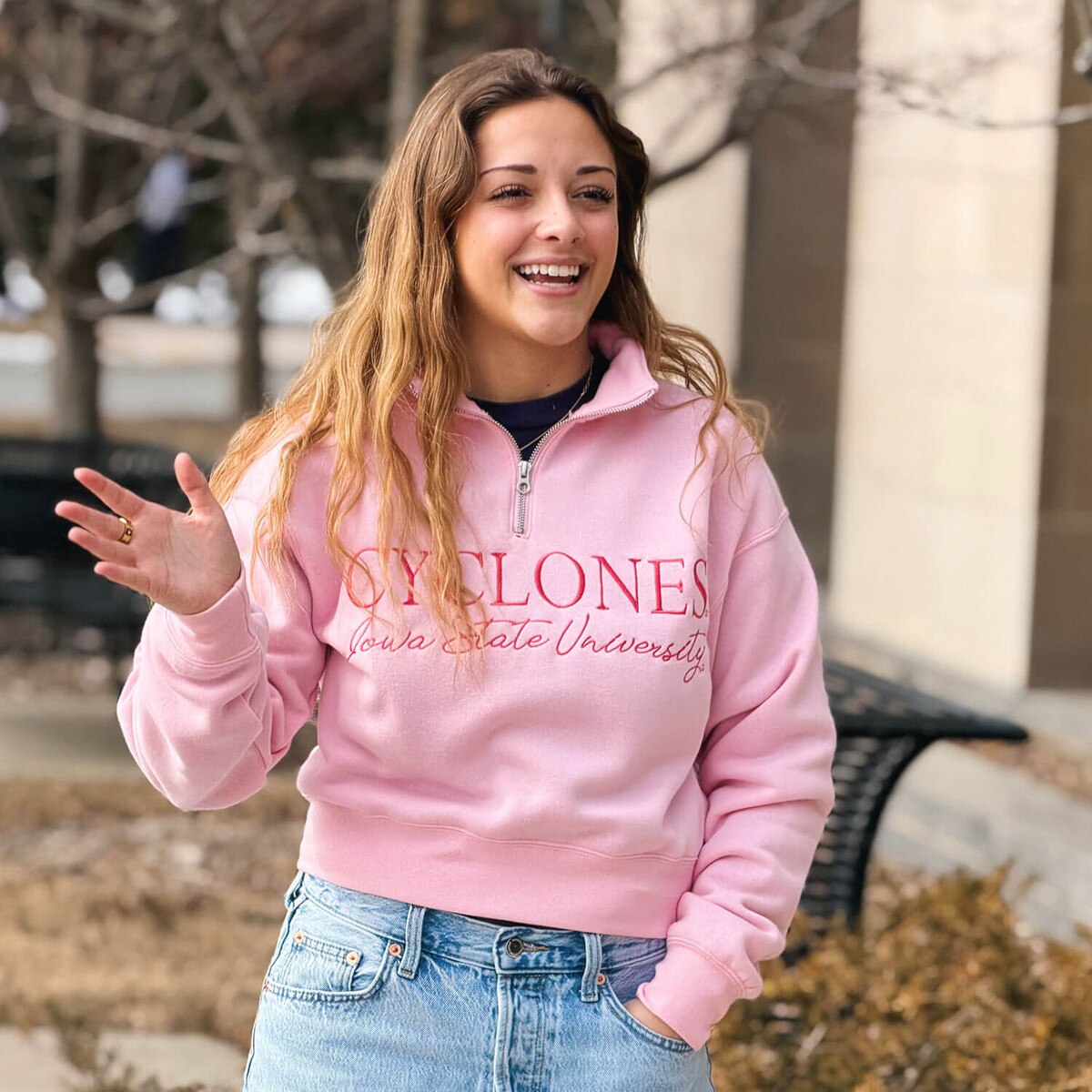 ZooZatz Women's Iowa State Cyclones Pink 1/4-Zip
